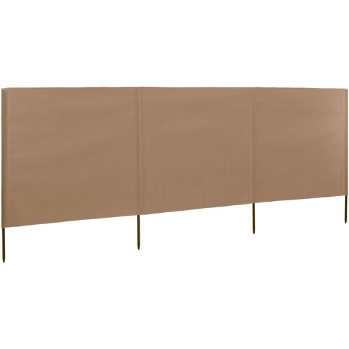 vidaXL 3-panelni vetrobran tkanina 400x120 cm taupe barve Cene