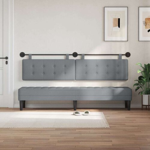  Držeće uzglavlje Zidne Svijetlo siva 210 x 55 x 5 cm tkanina - Svjetlosiva 200 cm bez LED Slike