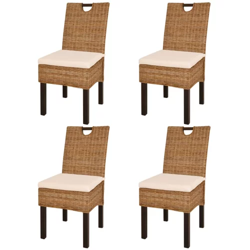 vidaXL Blagovaonske stolice 4 kom od ratana kubu i drva manga