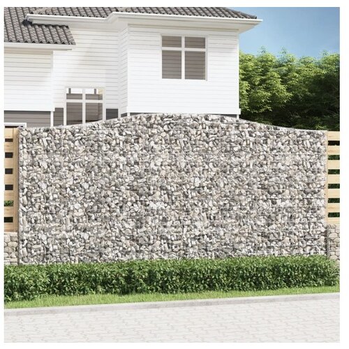 vidaXL Obokane gabion kosare 4 kosa 400x30x200/220 cm pocink Cene