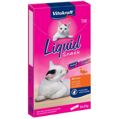 Vitakraft Cat Liquid-Snack Raca & ß-glukani - Varčno pakiranje: 24 x 15 g