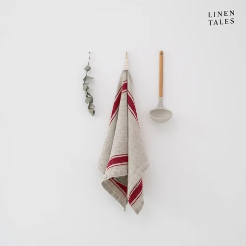 Linen Tales Lanena kuhinjska krpa 40x65 cm Red Stripe Vintage –