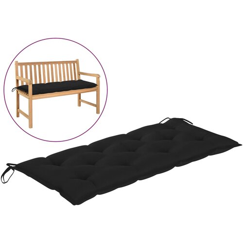 VidaXL Blazina za vrtno klop črna 120x50x7 cm blago Slike