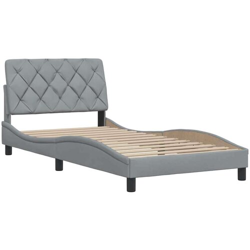 VidaXL Okvir kreveta bez madraca svjetlosivi 100x200 cm od tkanine Slike