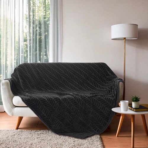 Douceur d int&amp;eacute;rieur Crni prekrivač od mikroflanela 180x220 cm Arya &amp;ndash; Slike