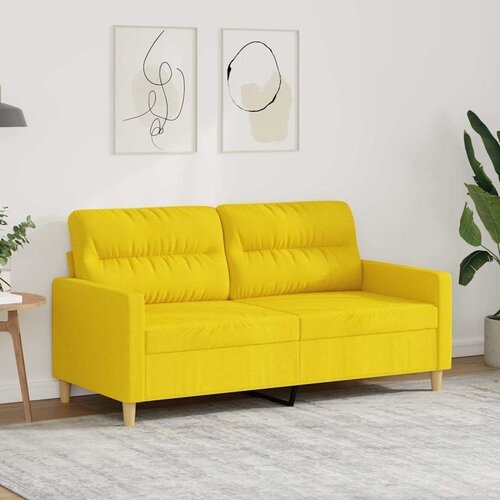 vidaXL Dvosjed od tkanine svjetložuti 140 cm Žuta Cijene