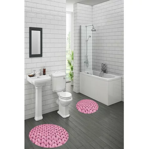 Mila Home Rožnate kopalniške preproge v kompletu 2 ks ø 60 cm –