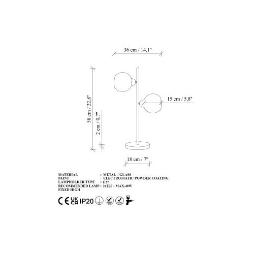 Opviq stona lampa benek 15 14554 Slike