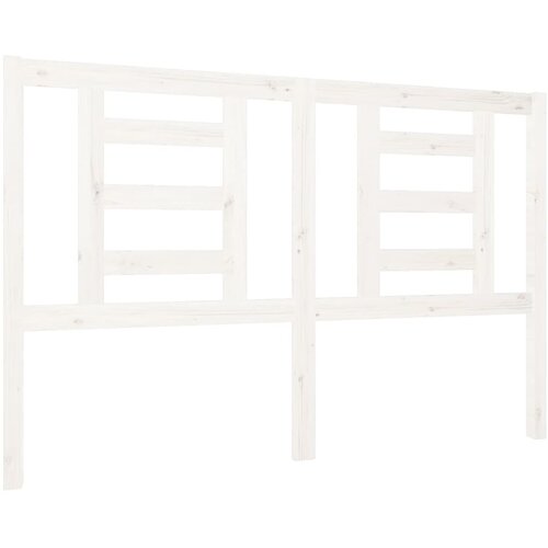 Maison Chic posteljno vzglavje - vzglavna omarica - nočna omarica belo 126x4x100 cm trdna borovina, (21705548) Slike