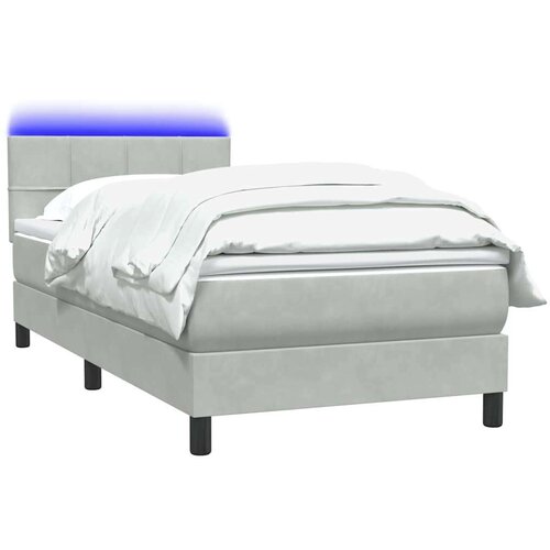  Box Spring krevet s madracem svijetlo sivi 80x220 cm samt Slike