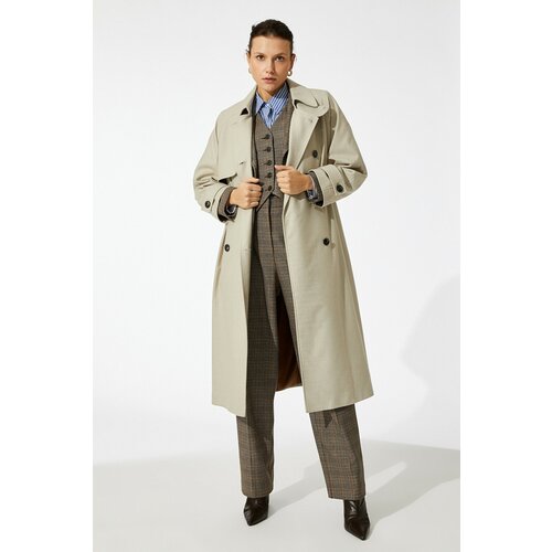 Koton Trench Coat - Beige - Double-breasted Cene