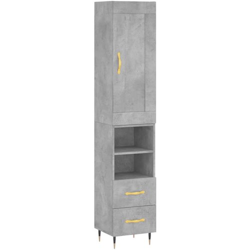 Maison Chic Visoka omara - Komoda - Predalnik betonsko siva 34,5x34x180 cm inženirski les, (21722751) Cene