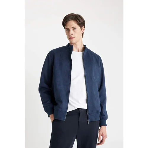 Defacto Slim Fit College Collar Bomber Velvet Coat