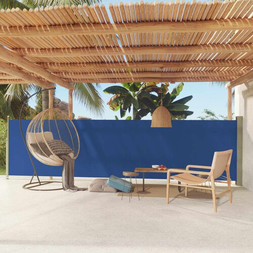 vidaXL Uvlačiva bočna tenda za terasu 140 x 600 cm plava Cijene