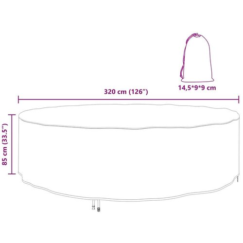 VidaXL Navlaka za vanjski namje&amp;scaron;taj 320 x 320 x 85 cm 420D tkanina Slike