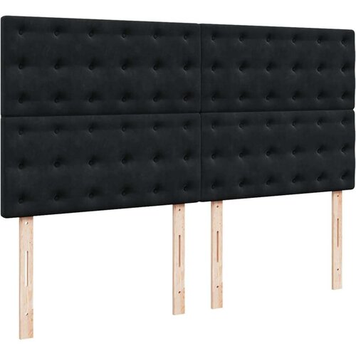 VidaXL Krevet s oprugama i madracem crni 180x200 cm bar&amp;scaron;unasti Slike