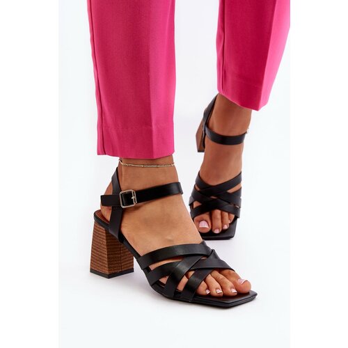 Kesi Women's High Heel Sandals Black Opifiana Cene