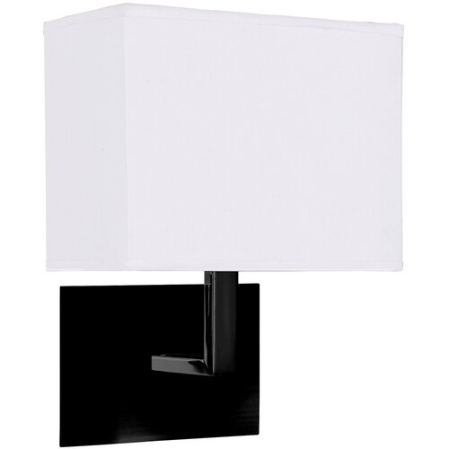 Searchlight Hotel Stenska svetilka mat črna, bel senčnik iz blaga, (22100594) Cene