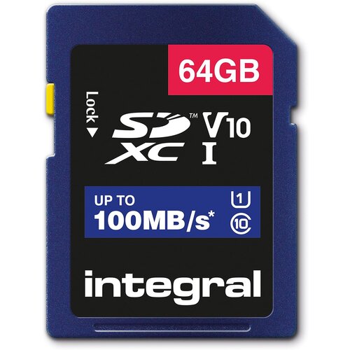 Integral 64GB SD Card High Speed Memory SDXC Up To 100MB/S V10 UHS U1 Cene