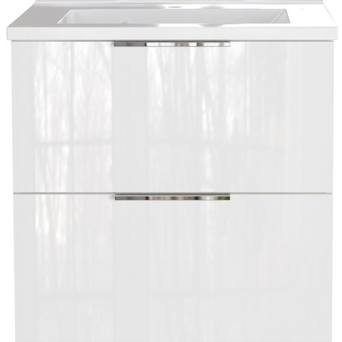 Germania Bela stenska omarica za pod umivalnik v sijajnem dekorju 61x61 cm Celano &amp;ndash; Slike