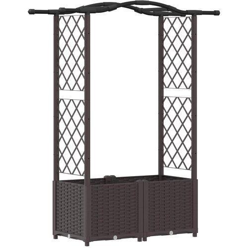 vidaXL Dvignjeno leži&scaron;če s trellisom in streho Rjava 125 x 40 x 138 cm, (5000287940) Cene