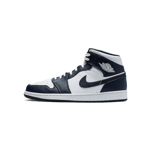 Nike Modne superge Air Jordan 1 Mid White Metallic Gold Obsidian Modra