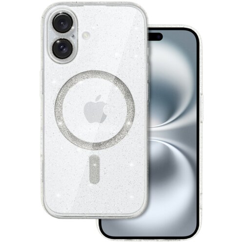 Onasi silikonski ovitek glitter magsafe za iphone 16 plus - prozoren z bleščicami Cene