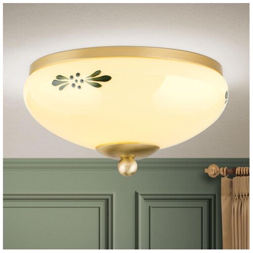 Orion dl 7-672 - plafonjera landhaus 1xE27/60W/230V prečnik 21 cm mesing/bež Cene