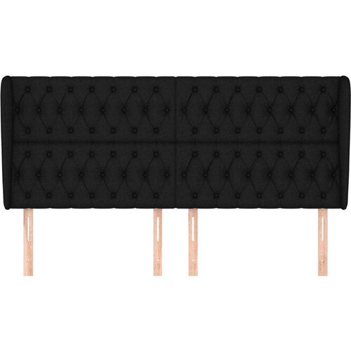  Uzglavlje s u&amp;scaron;ima crni 203x23x118/128 cm od tkanine Slike