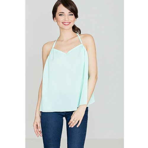 Lenitif Ženska bluza K392 Mint plava | bela Slike
