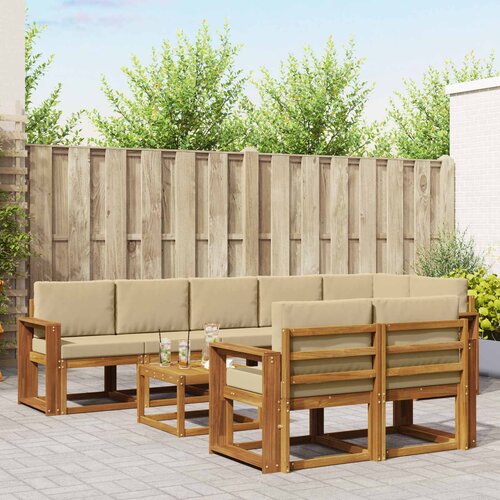  Set vanjskih sofa 9 kom. Prirodna i bež Cene