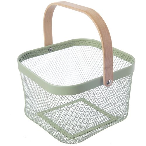 Orion Žična kovinska ko&amp;scaron;ara 24,5x27x30 cm Greenish &amp;ndash; Slike