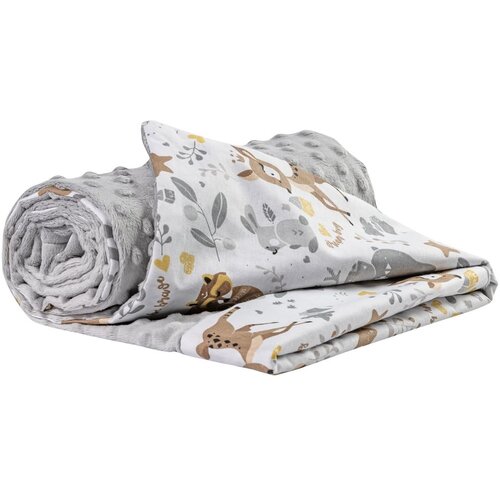 Medi Partners Blanket 75x100 cotton + minky – Jelonki + gray minky Cene