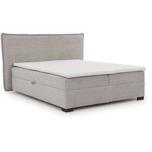 Ropez Svijetlo sivi boxspring krevet s prostorom za odlaganje 160x200 cm Lysa – Cijene