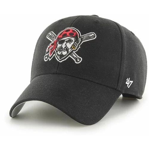 47 Brand Kapa sa šiltom s dodatkom vune MLB Pittsburgh Pirates boja: crna, s aplikacijom