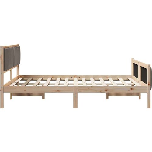 VidaXL Okvir kreveta Smeđa i taupe 160 x 200 cm Masivna borovina Slike