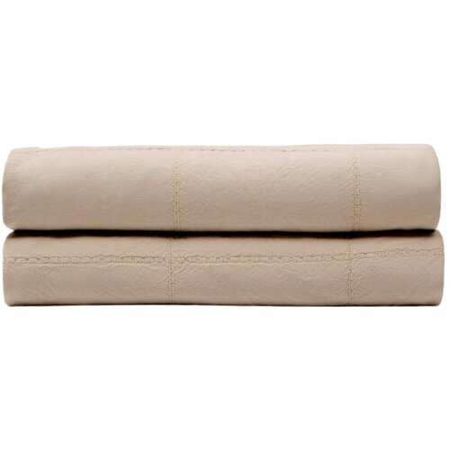 Kave Home Svetlo rjavo bombažno prešito pregrinjalo 180x260 cm Isor – Cene