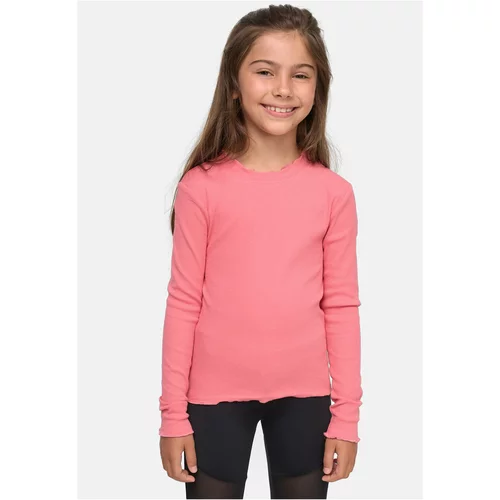 Urban Classics Kids Girls' pale pink with short ribs and long sleeves