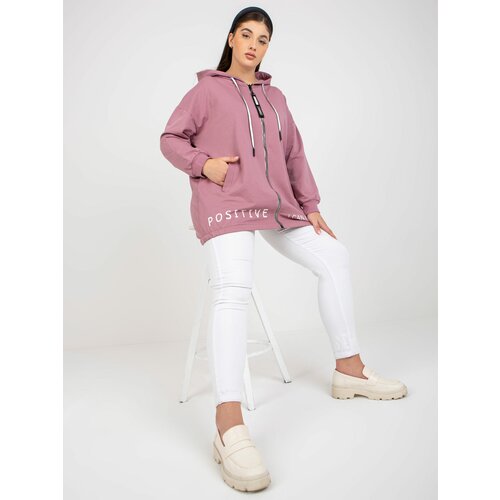 Fashion Hunters Dusty pink plus size zip up hoodie Slike