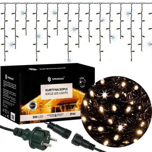  Božićna LED zavjesa toplo bijela + hladno bijeli bljesak – 500 LED lampica Cene