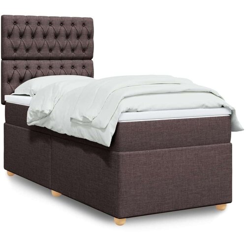 vidaXL Krevet s oprugama i madracem tamnosmeđi 90 x 200 cm od tkanine Cijene