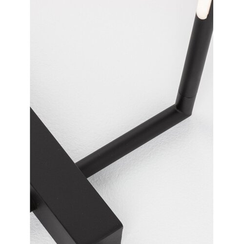 Nova Luce Črna kovinska LED stoječa svetilka s senčilom iz akrilnega stekla (vi&amp;scaron;ina 140 cm) Raccio &amp;ndash; Slike