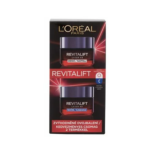 L´Oréal Paris Revitalift Laser X3 darilni set dnevna krema za obraz Revitalift Laser X3 50 ml + nočna krema za obraz Revitalift Laser X3 50 ml za ženske
