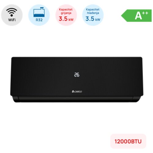 Chigo Klima 12000BTU, 3.5kW, A++, R32, -25&deg;C ~ 50&deg;C, s grijačem, WiFi, crna Cijene