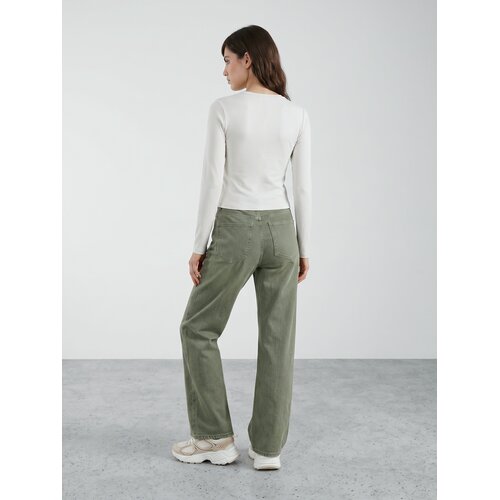Sinsay Pamučna slim fit majica dugih rukava Slike