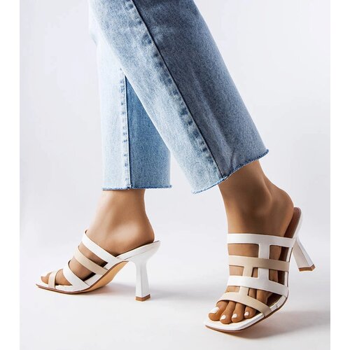 Gemre White heeled mules Cene
