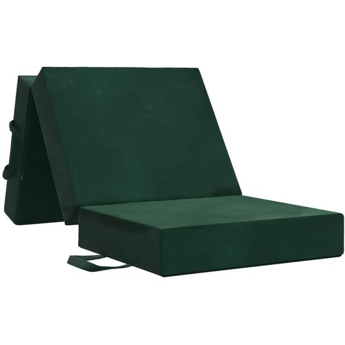 vidaXL Zložljiv kavč postelja 90 x 67 x 45 cm Temno zelena, (5000295233) Cene