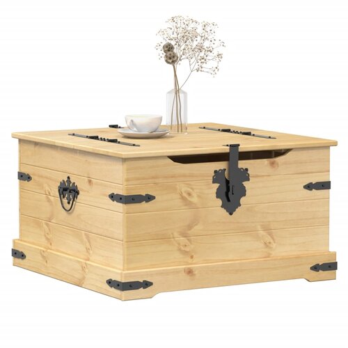 vidaXL Škatla za shranjevanje Corona 78x78x45 cm trdna borovina Cene