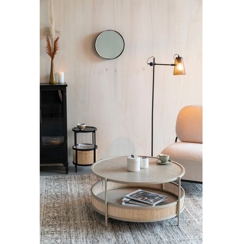 White Label Bež/v naravni barvi okrogla mizica &amp;oslash; 80 cm Makoto &amp;ndash; Slike
