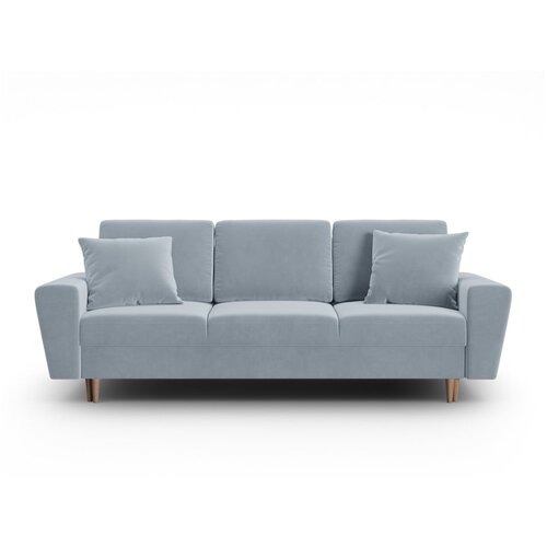 Cosmopolitan Design Svijetlo plava baršunasti sklopiva/s prostorom za odlaganje sofa 235 cm Kyoto – Cijene
